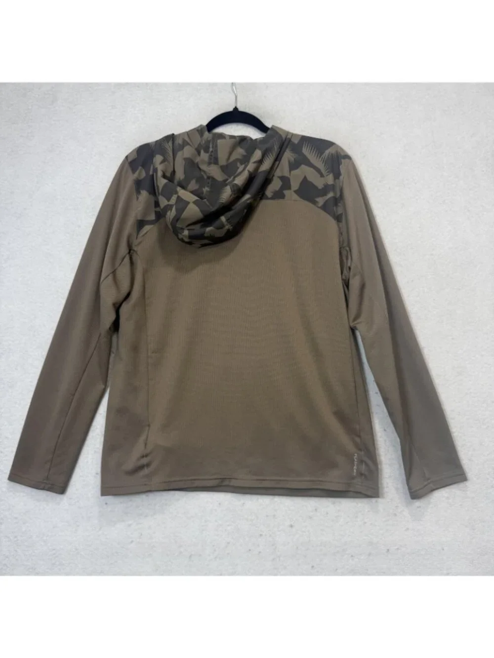 The North Face Hoodie Shirt Mens Medium Brown FlashDry Camo Long Sleeve Hiking
